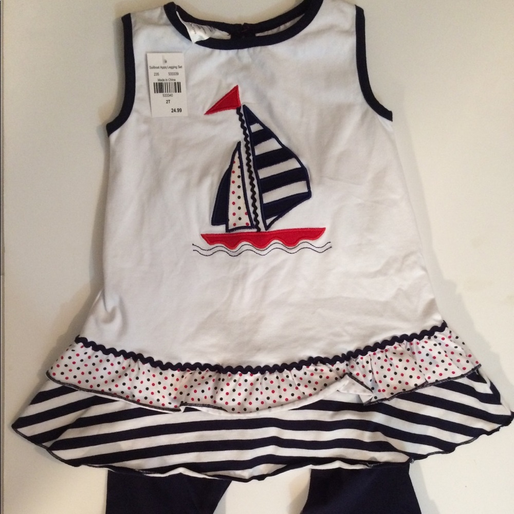 NWT Sailboat girls outfit